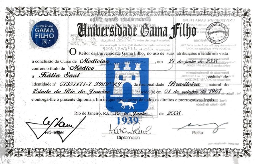 Certificado de Diploma de Medicina