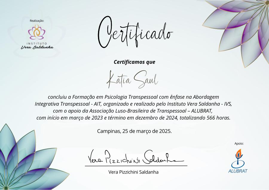 Certificado de Formação em Psicologia Transpessoal (AIT)