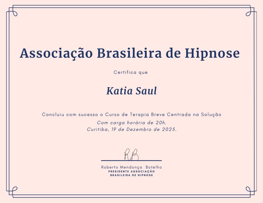 Certificado de Terapia Breve Centrada na Solução